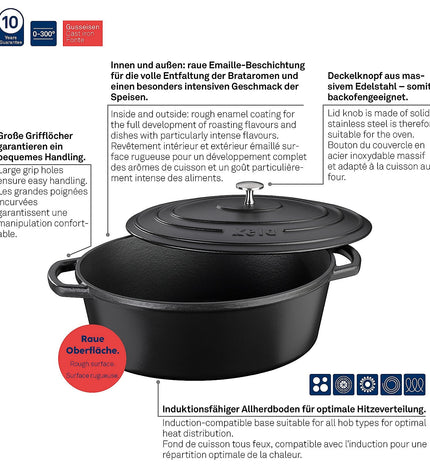 Warm Casserole Dish with Lid 9.5 liters