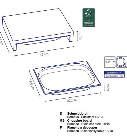 "Kenina Cutting Board Set of 2 Pieces"