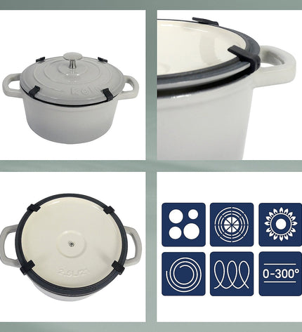 Warm Casserole Dish with Lid Round 3.8 liters