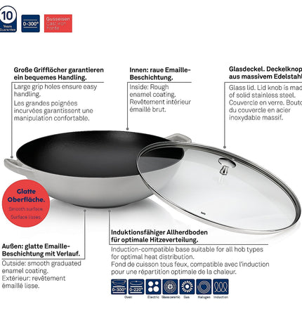 Warm Wok with Glass Lid 4 liters
