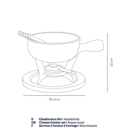 Country Cheese Fondue Set for 6 People 2 liters