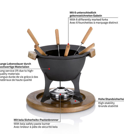 Land Fondue Set voor 6 Personen 1 liter