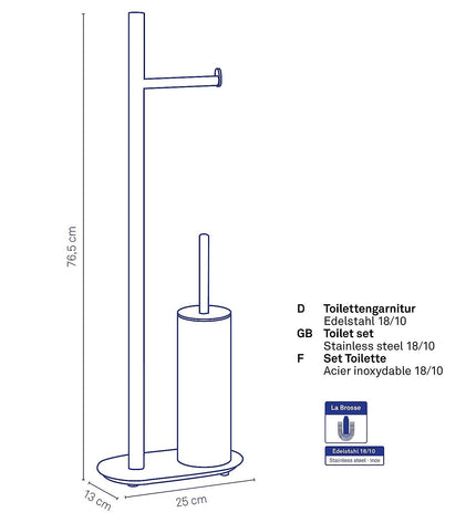 Lucido Toilet Brush and Toilet Paper Holder