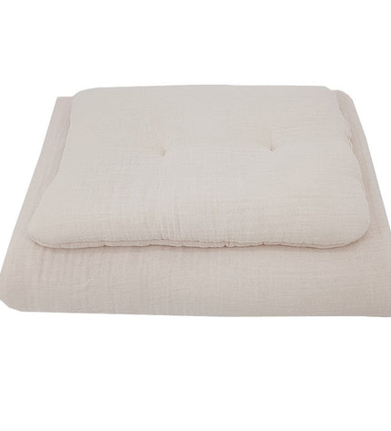 Muslin cot bedding set beige