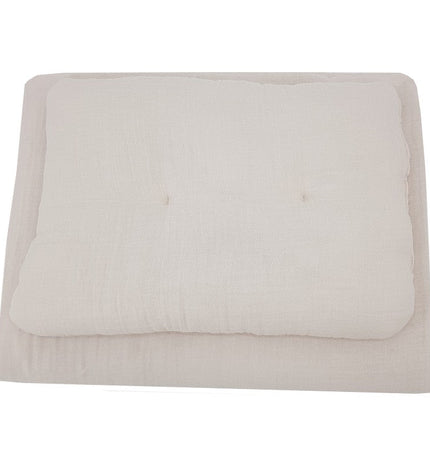Muslin cot bedding set beige