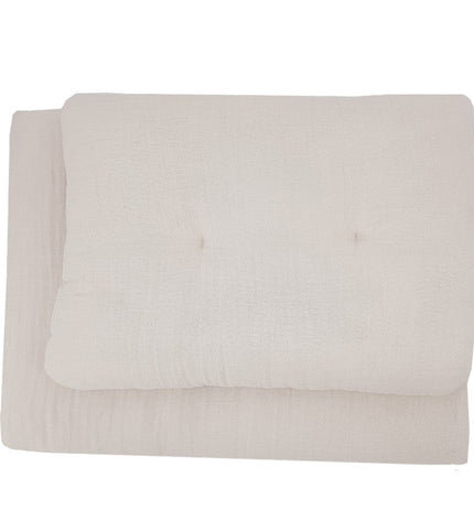 Muslin cot bedding set beige