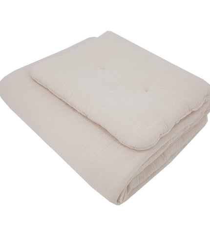 Muslin cot bedding set beige