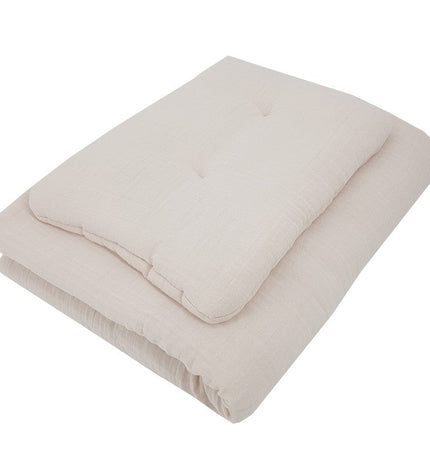 Muslin cot bedding set beige