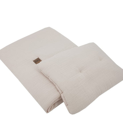 Muslin cot bedding set beige