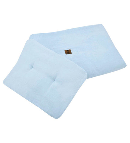 Blue muslin cot bedding set