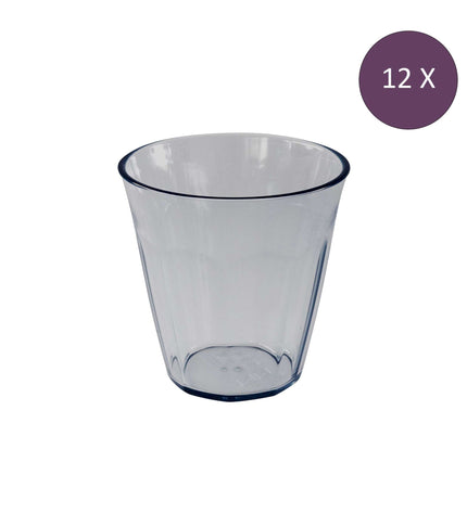 "Nora Beker 300 ml Transparent Grey Set of 12 pieces"