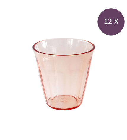 Nora cup 150 ml transparent pink set of 12