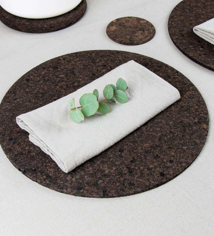 Smoked Cork Placemat Ø 32 cm Set of 2
