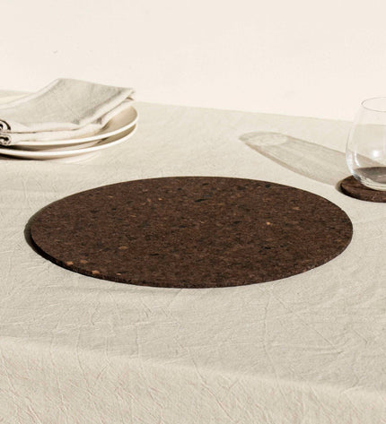 Smoked Cork Placemat Ø 32 cm Set of 2