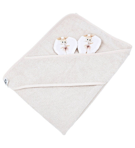 Bamboo bath cover Ballerina Mouse / Light Beige