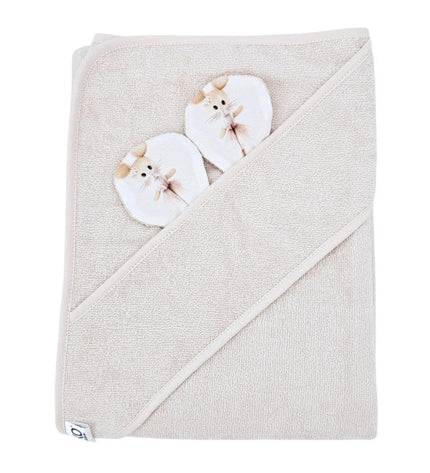 Bamboo bath cover Ballerina Mouse / Light Beige