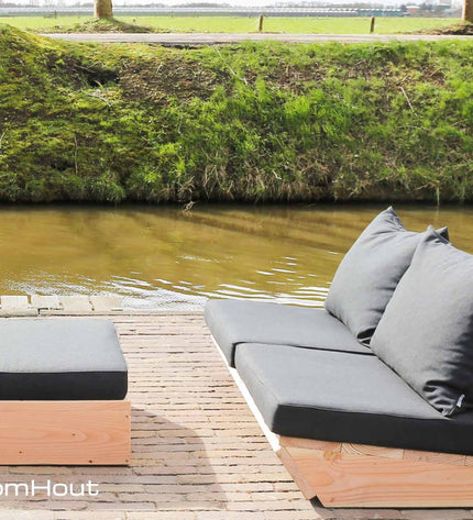 Loungeset Montecastelli - 2-zits loungebank + hocker voordeelset