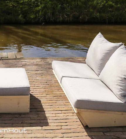 Loungeset Montecastelli - 2-zits loungebank + hocker voordeelset
