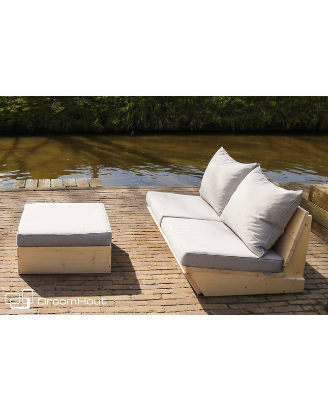 Loungeset Montecastelli - 2-zits loungebank + hocker voordeelset