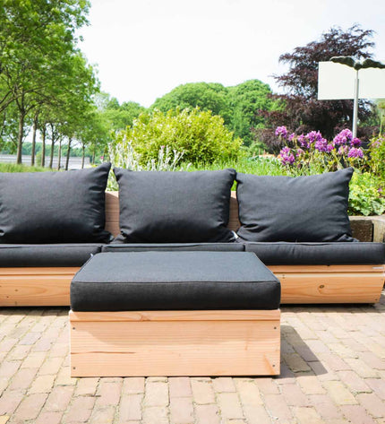 Loungeset Montecastelli - 3-zits loungebank + hocker voordeelset