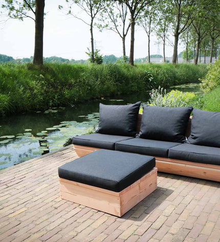 Loungeset Montecastelli - 3-zits loungebank + hocker voordeelset