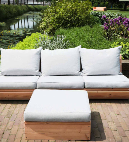 Loungeset Montecastelli - 3-zits loungebank + hocker voordeelset