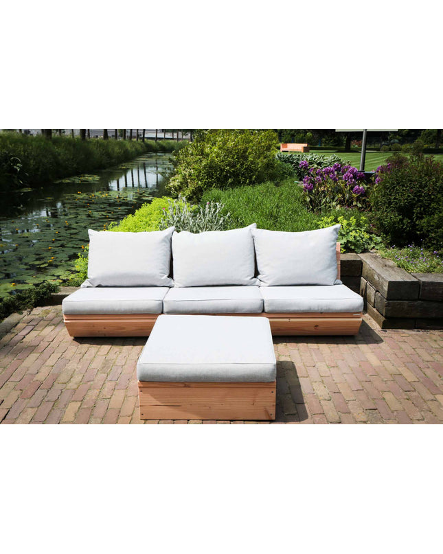 Loungeset Montecastelli - 3-zits loungebank + hocker voordeelset