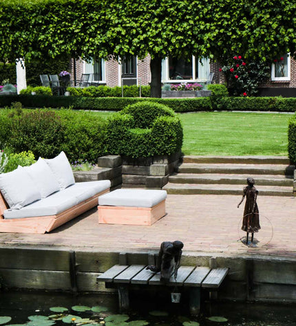 Loungeset Montecastelli - 3-zits loungebank + hocker voordeelset