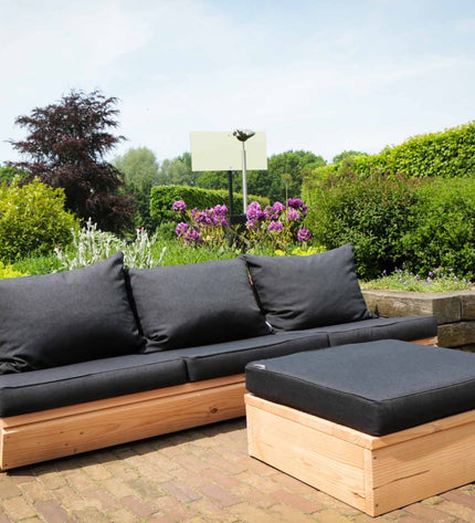 Loungeset Montecastelli - 3-zits loungebank + hocker voordeelset