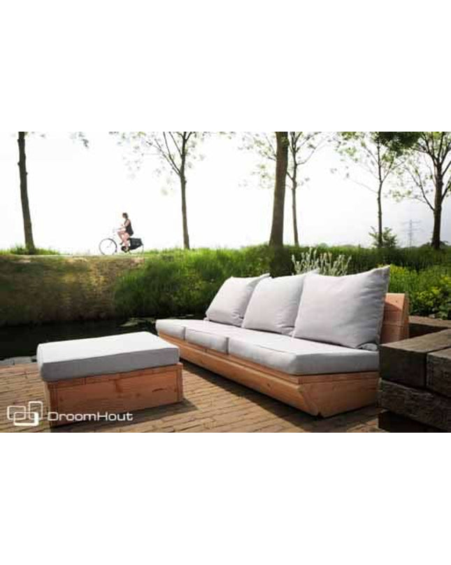 Loungeset Montecastelli - 3-zits loungebank + hocker voordeelset