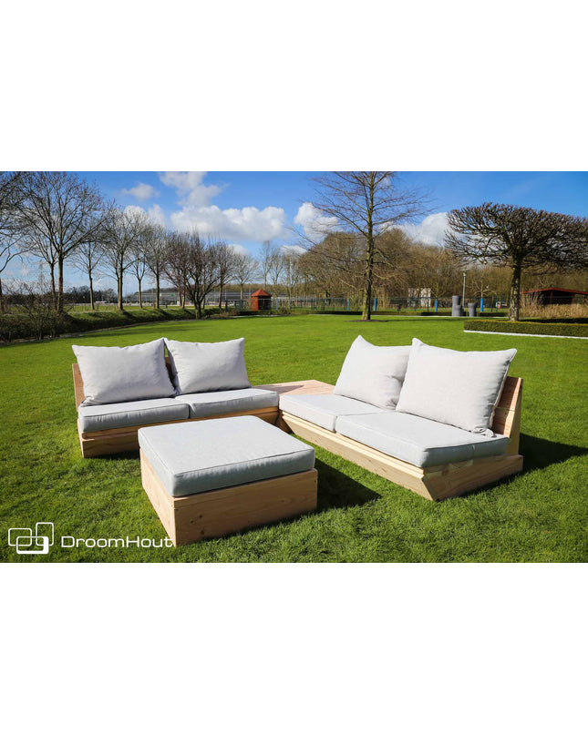 Loungeset Montecastelli - 4-zits hoekbank + hocker + hoektafel voordeelset