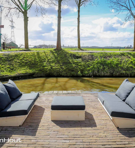 Loungeset Montecastelli - 4-zits loungebank + hocker voordeelset