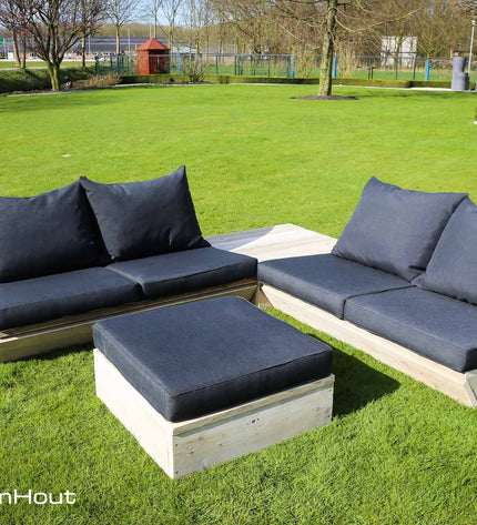 Loungeset Montecastelli - 4-zits hoekbank + hocker + hoektafel voordeelset