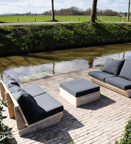 Loungeset Montecastelli - 4-zits loungebank + hocker voordeelset
