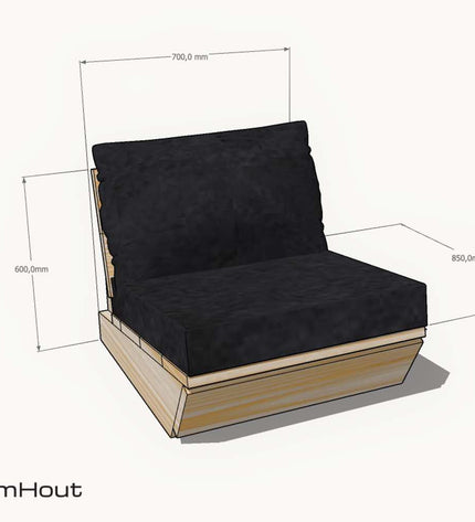 Loungestoel 1-zits Montecastelli douglas