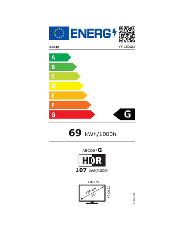 Sharp 50-inch 4K Ultra HD LED Smart TV with HDR, sleek design and thin bezels for immersive home entertainment.