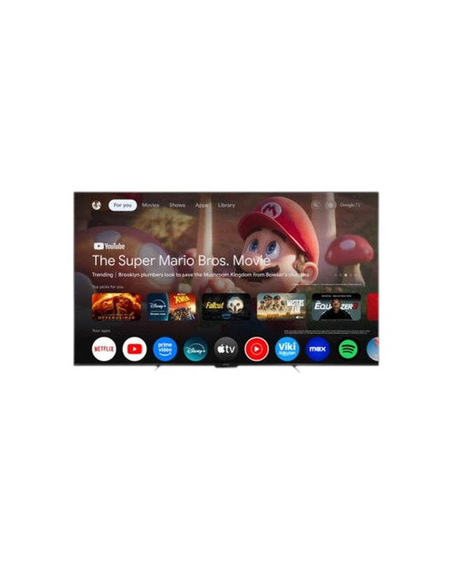 Sharp 65-inch QLED 4K Ultra HD Smart TV, modern electronic TV for home cinema viewing with sleek design and vibrant display.