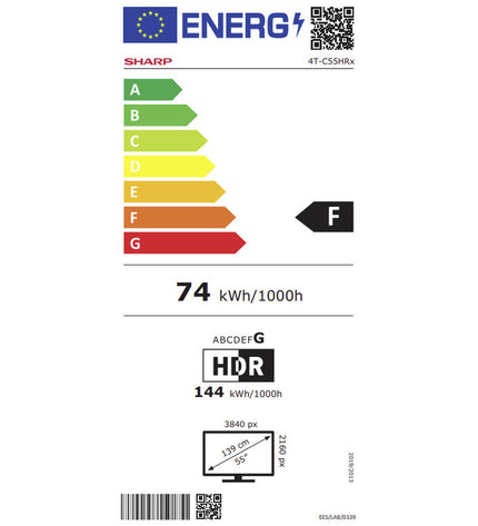 Sharp 55-inch QLED 4K Ultra HD Smart TV displaying vibrant home entertainment visuals.