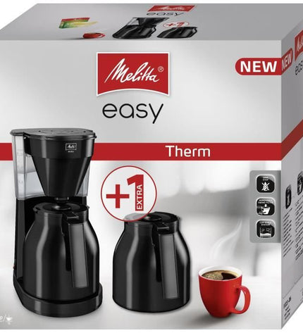 MELITTA Easy Therm II - Filterkoffiezetapparaat 1 L - 1050 W met tweede kan - Zwart