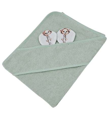 Bamboo bath cover GARDENER BEAR/MINT