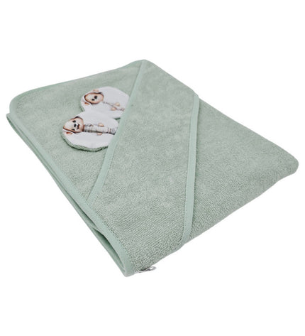 Bamboo bath cover GARDENER BEAR/MINT