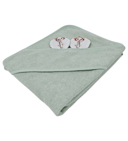 Bamboo bath cover GARDENER BEAR/MINT