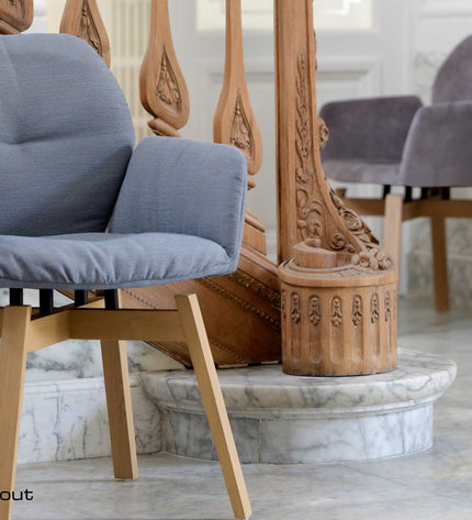 Stoel Mobitec Mood#95 - houten frame recht