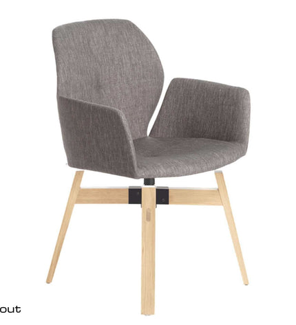 Stoel Mobitec Mood#95 - houten frame recht
