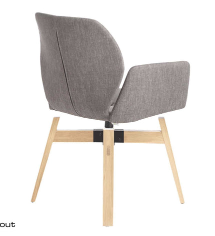 Stoel Mobitec Mood#95 - houten frame recht