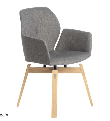 Stoel Mobitec Mood#95 - houten frame recht