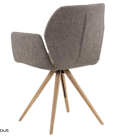 Stoel Mobitec Mood#95 - houten frame spinpoot