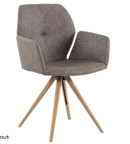 Stoel Mobitec Mood#95 - houten frame spinpoot