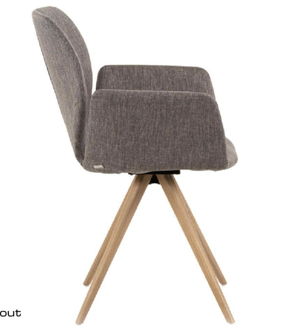 Stoel Mobitec Mood#95 - houten frame spinpoot