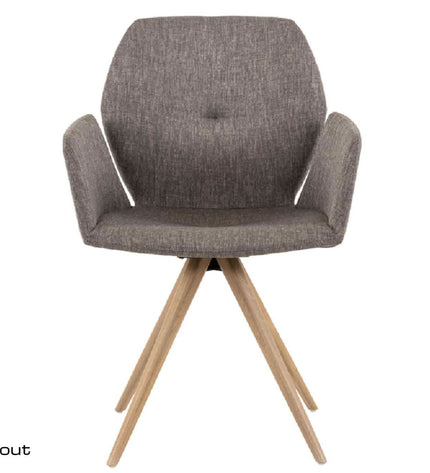Stoel Mobitec Mood#95 - houten frame spinpoot
